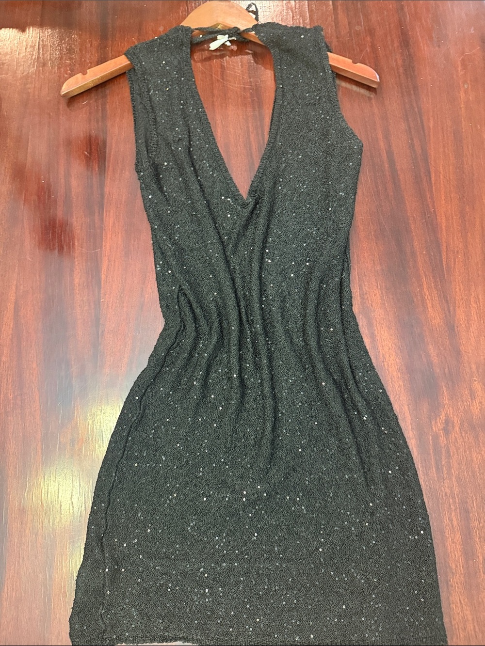 La Perla Black Sleeveless V-Neck Knit Dress